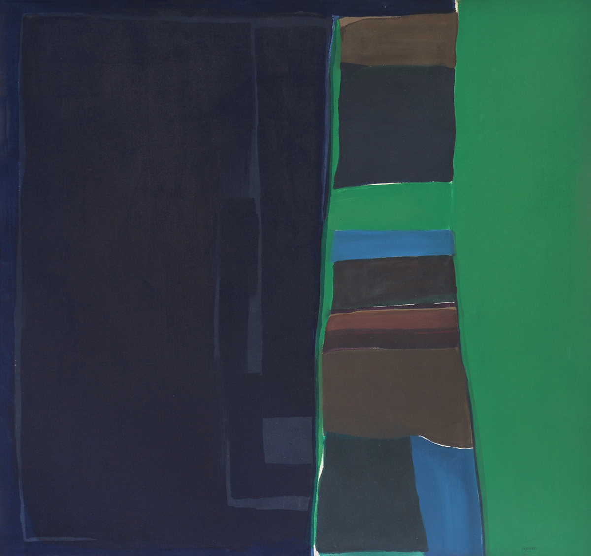 Blue and Green Abstract, Claudia Sisemore